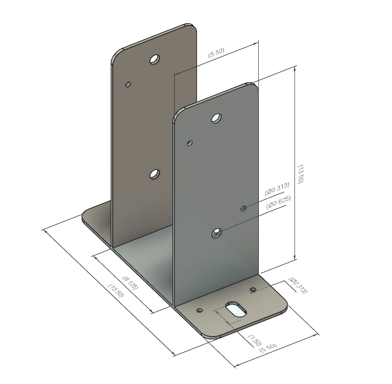 PB6AR — 6×6 Outside Anchor Post Base — Rough Cut